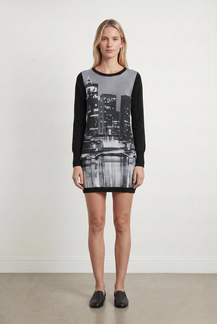 Robe Courte Noire et Grise - Taille S/36 de la marque Derhy | PARAD107832 - Vendu par Paradigme - Image 1