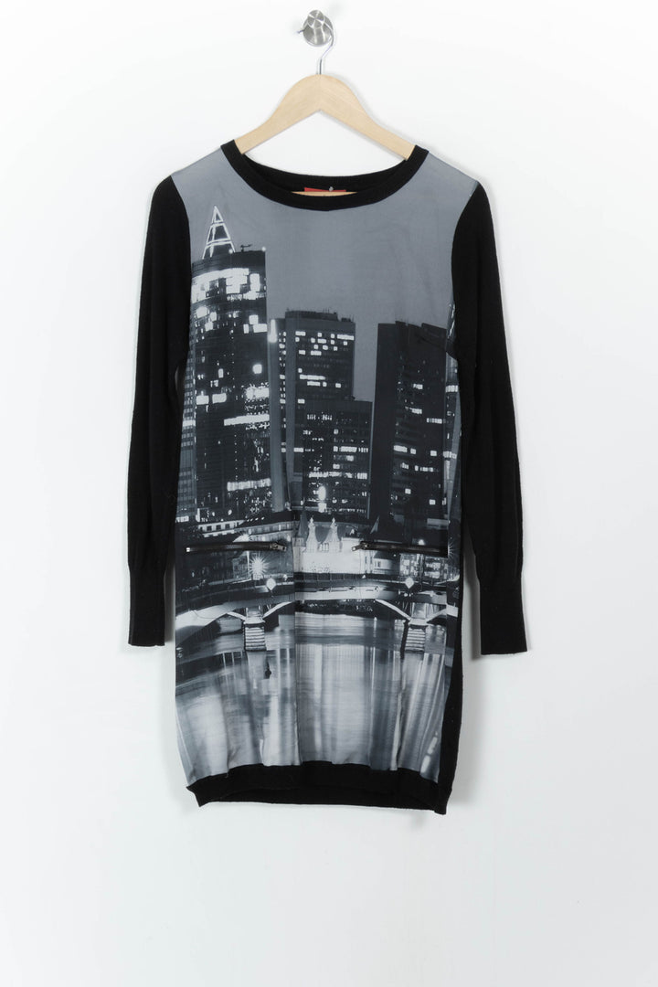 Robe Courte Noire et Grise - Taille S/36 de la marque Derhy | PARAD107832 - Vendu par Paradigme - Image 2