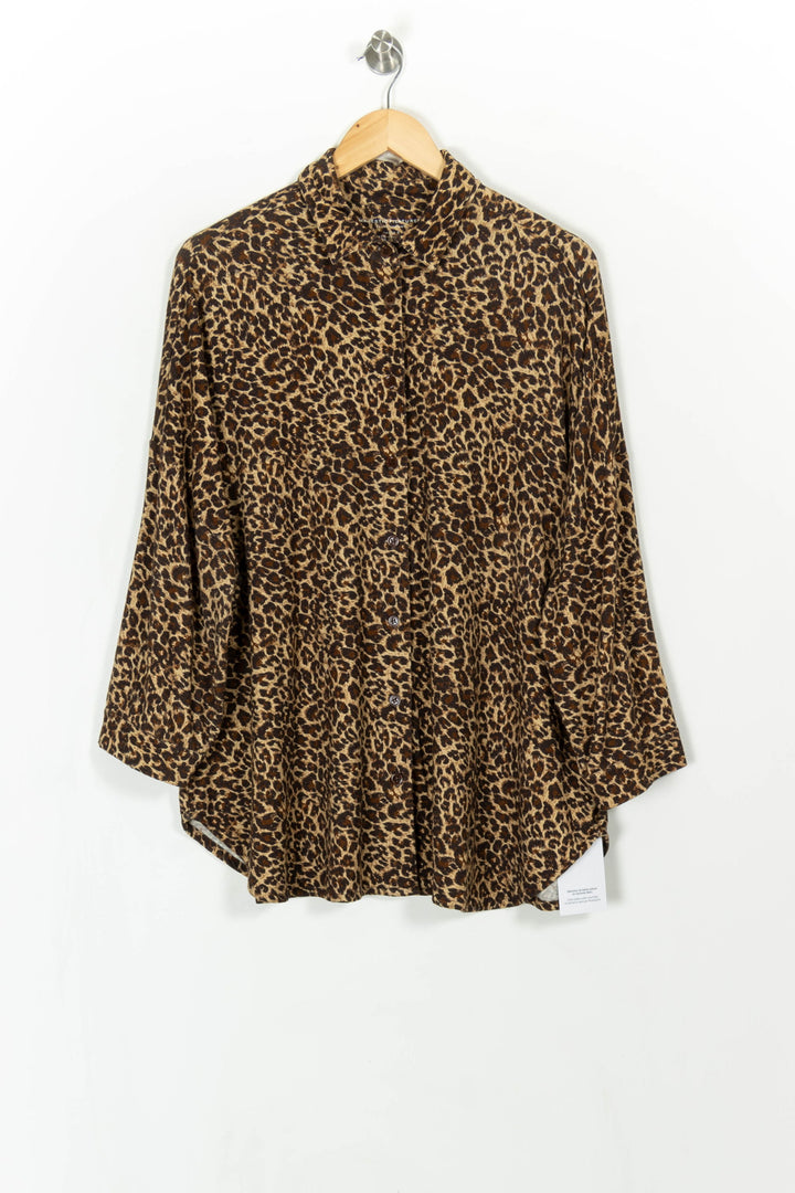 Chemise Léopard Marron et Noir - Taille XL/42 de la marque Majestic Filatures | PARAD107842 - Vendu par Paradigme - Image 2
