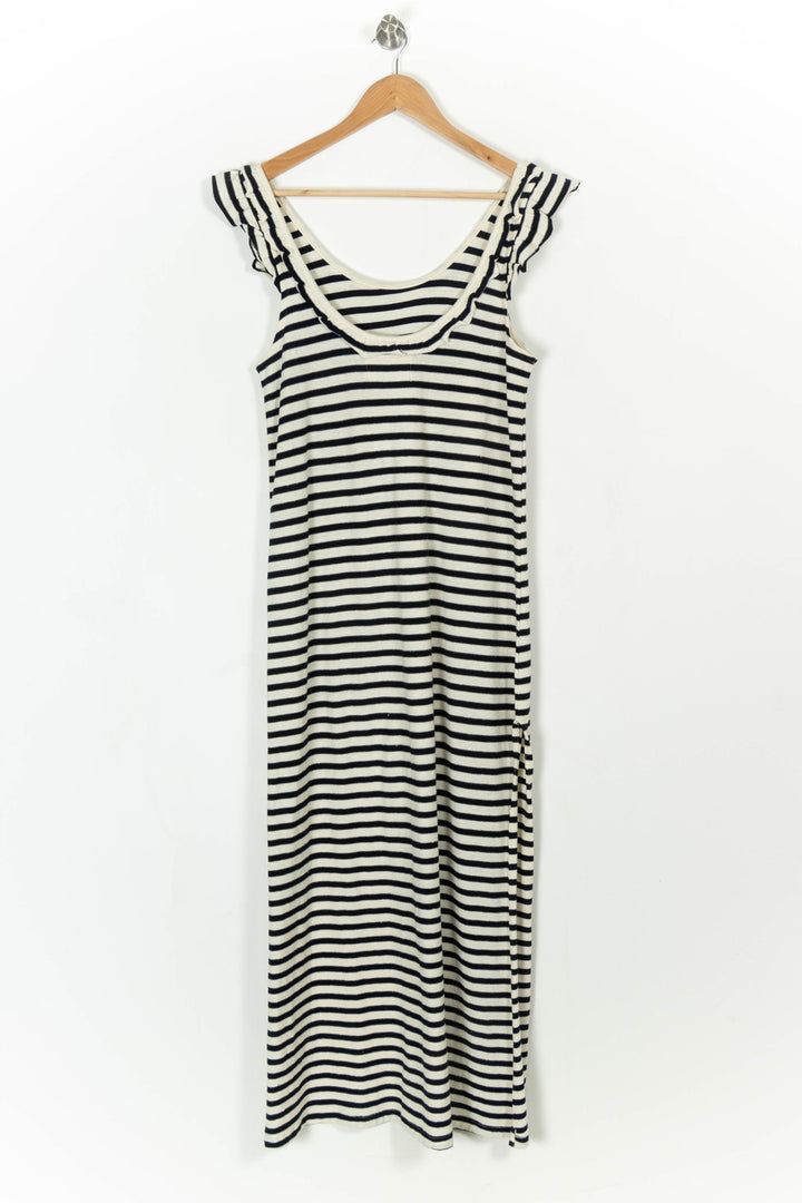 Robe Longue Rayée Noire et Blanche - Taille S/36 de la marque Léon & Harper | PARAD107843 - Vendu par Paradigme - Image 4