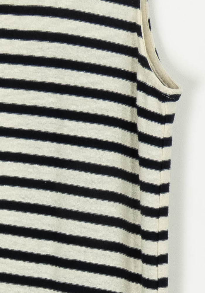 Robe Longue Rayée Noire et Blanche - Taille S/36 de la marque Léon & Harper | PARAD107843 - Vendu par Paradigme - Image 3
