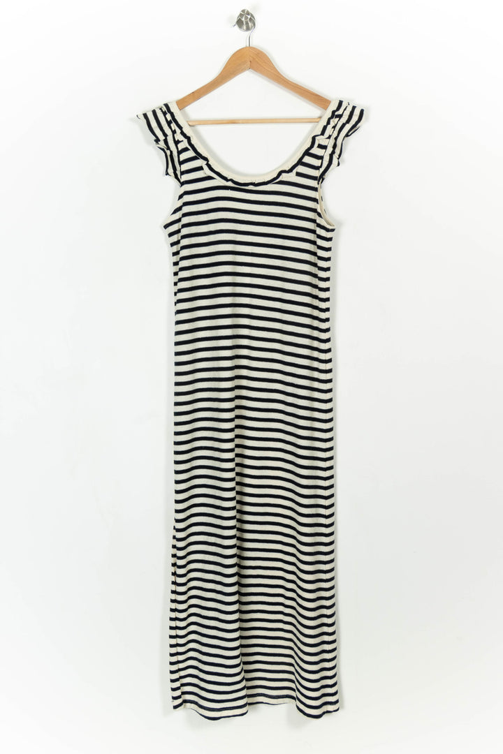 Robe Longue Rayée Noire et Blanche - Taille S/36 de la marque Léon & Harper | PARAD107843 - Vendu par Paradigme - Image 2