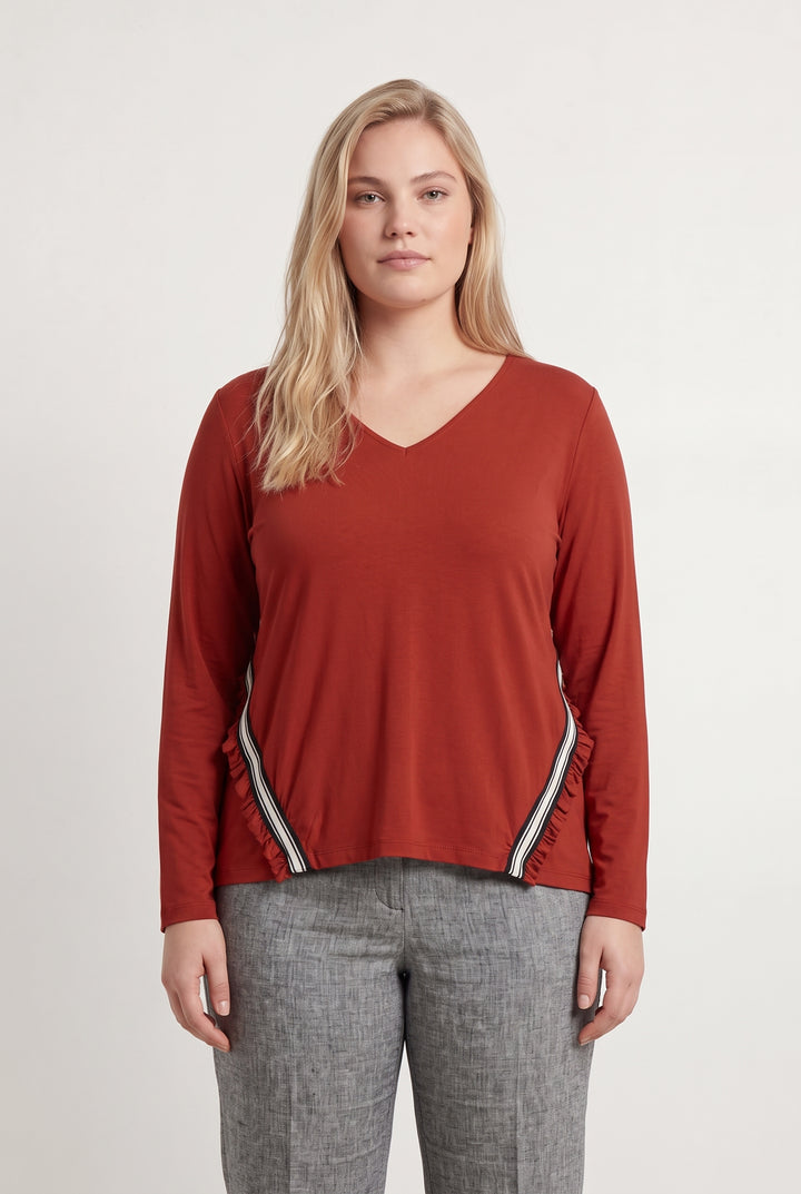Tee-shirt Manches Longues Bordeaux - Taille XXXL/46 de la marque Indies | PARAD107844 - Vendu par Paradigme - Image 1