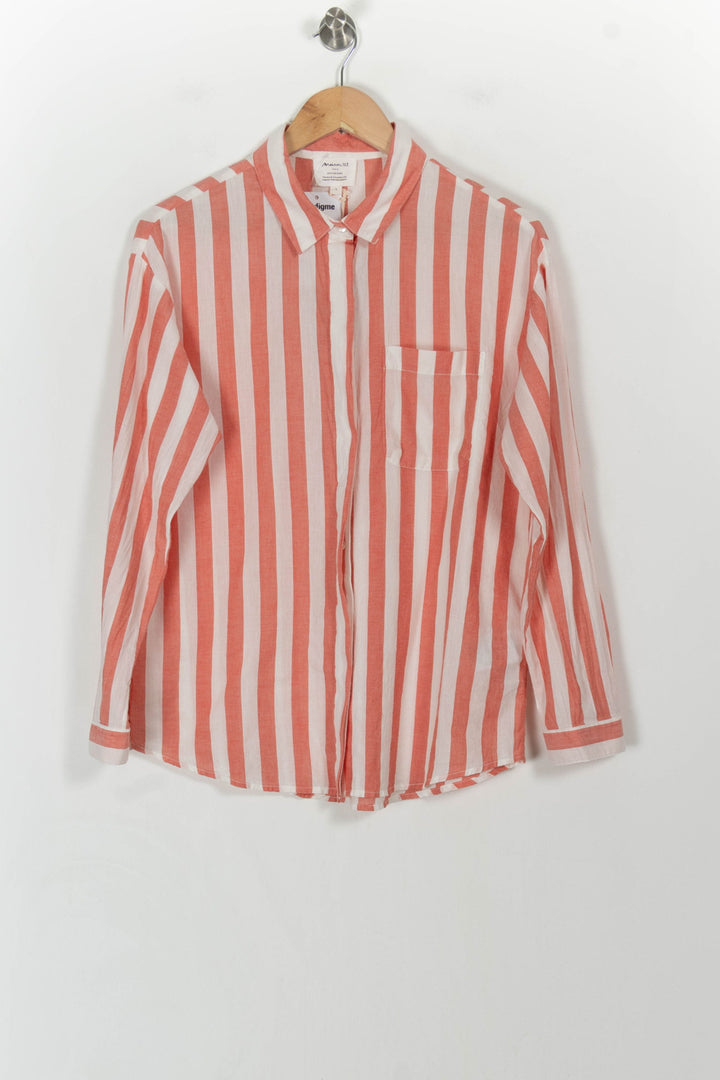 Chemise Rayée Blanche et Orange - Taille S/36 de la marque Maison 123 | PARAD107848 - Vendu par Paradigme - Image 2