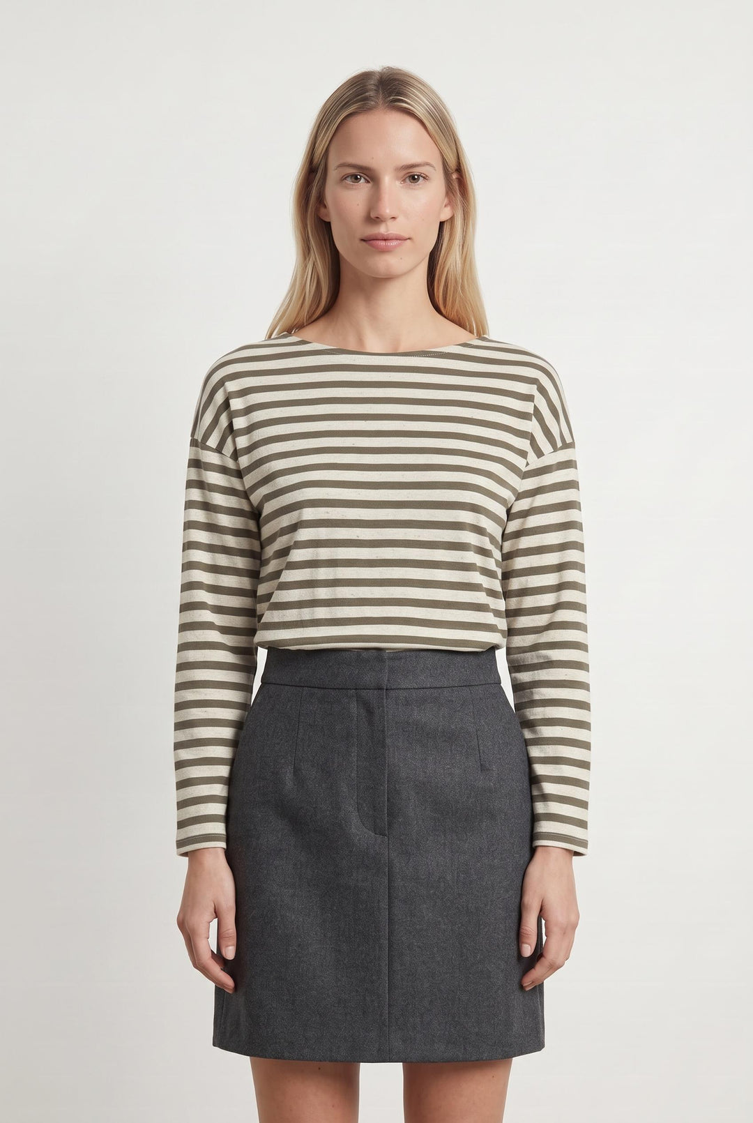 Marinière Rayée Beige et Marron - Taille S/36 de la marque Maison 123 | PARAD107854 - Vendu par Paradigme - Image 1