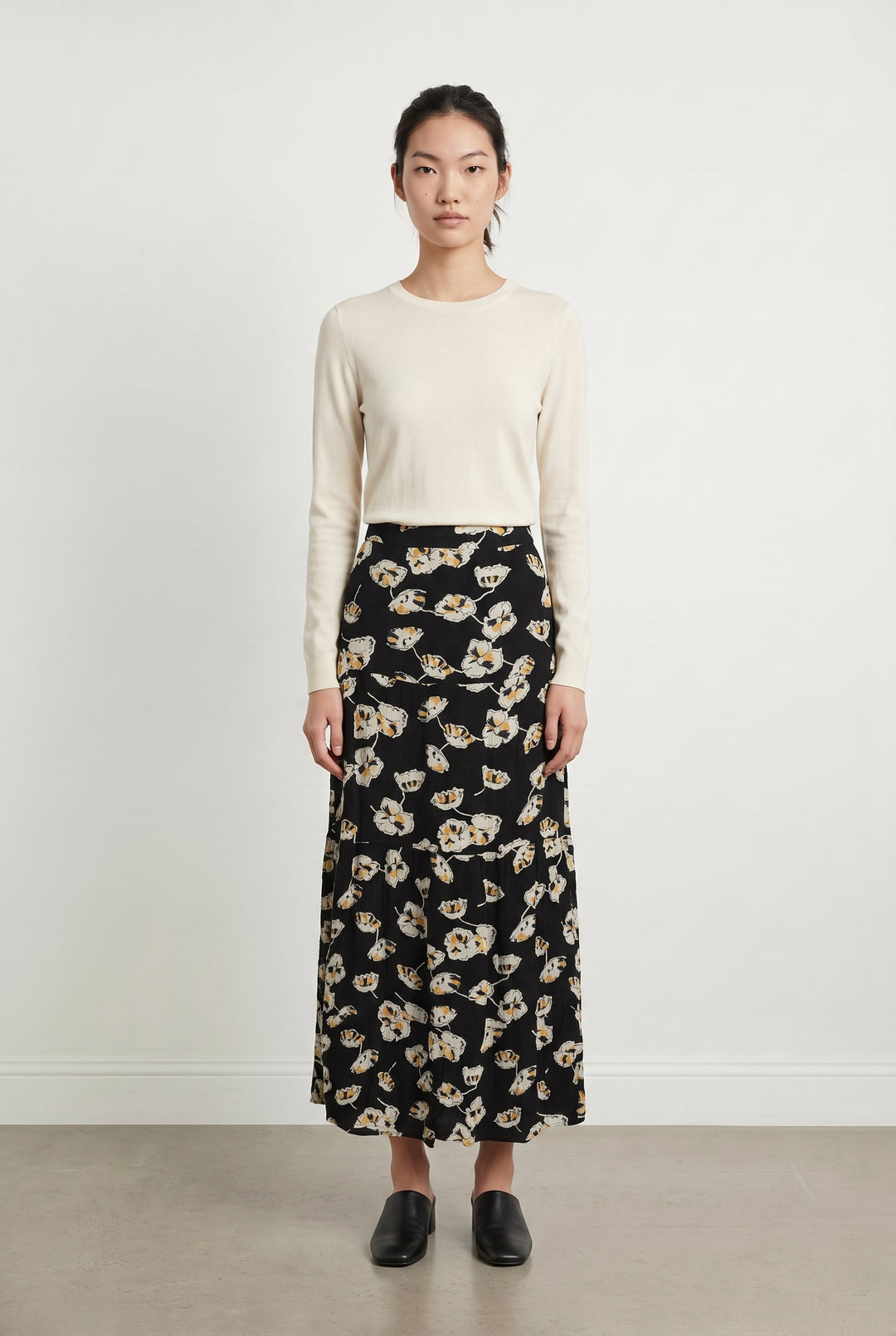 Jupe Longue Noire et Blanche - Taille XS/34 de la marque ba&sh | PARAD107858 - Vendu par Paradigme - Image 1
