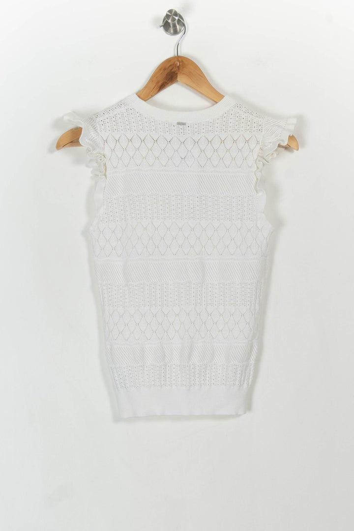 Top Sans Manches Blanc - Taille S/36 de la marque IKKS | PARAD107863 - Vendu par Paradigme - Image 4