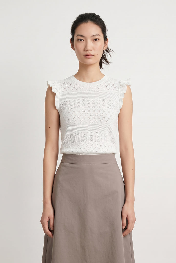 Top Sans Manches Blanc - Taille S/36 de la marque IKKS | PARAD107863 - Vendu par Paradigme - Image 1