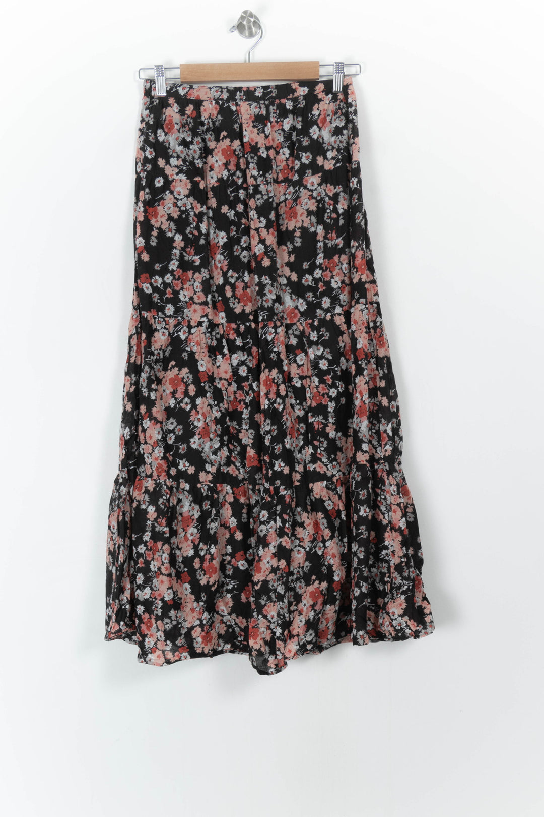 Jupe Longue Noire et Fleurie - Taille S/36 de la marque Gerard Darel | PARAD107868 - Vendu par Paradigme - Image 4