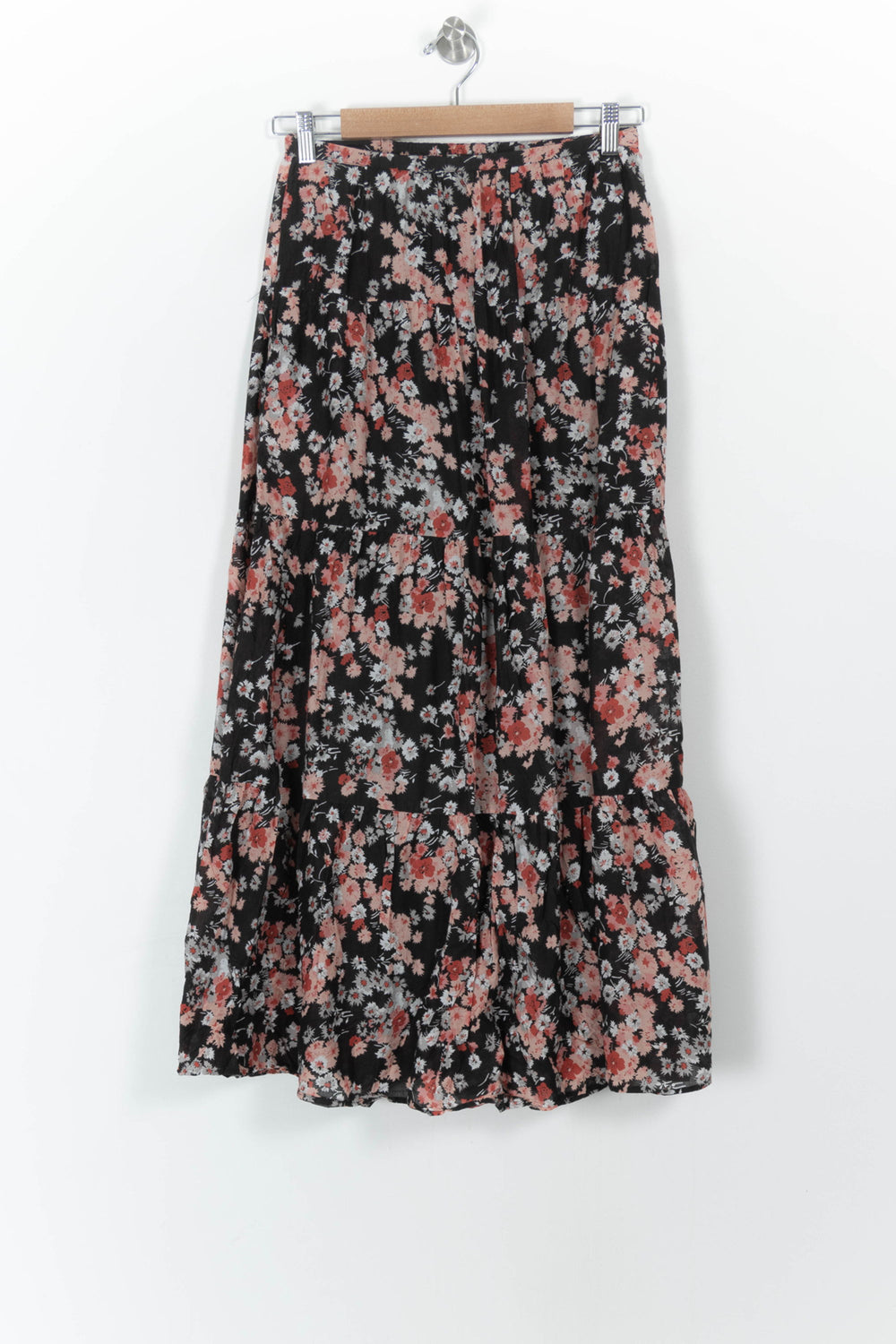 Jupe Longue Noire et Fleurie - Taille S/36 de la marque Gerard Darel | PARAD107868 - Vendu par Paradigme - Image 2