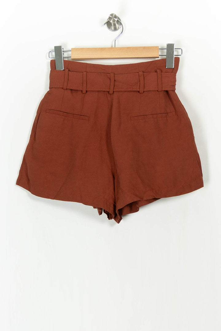 Short Taille Haute Marron - Taille S/36 de la marque Sandro | PARAD107869 - Vendu par Paradigme - Image 4