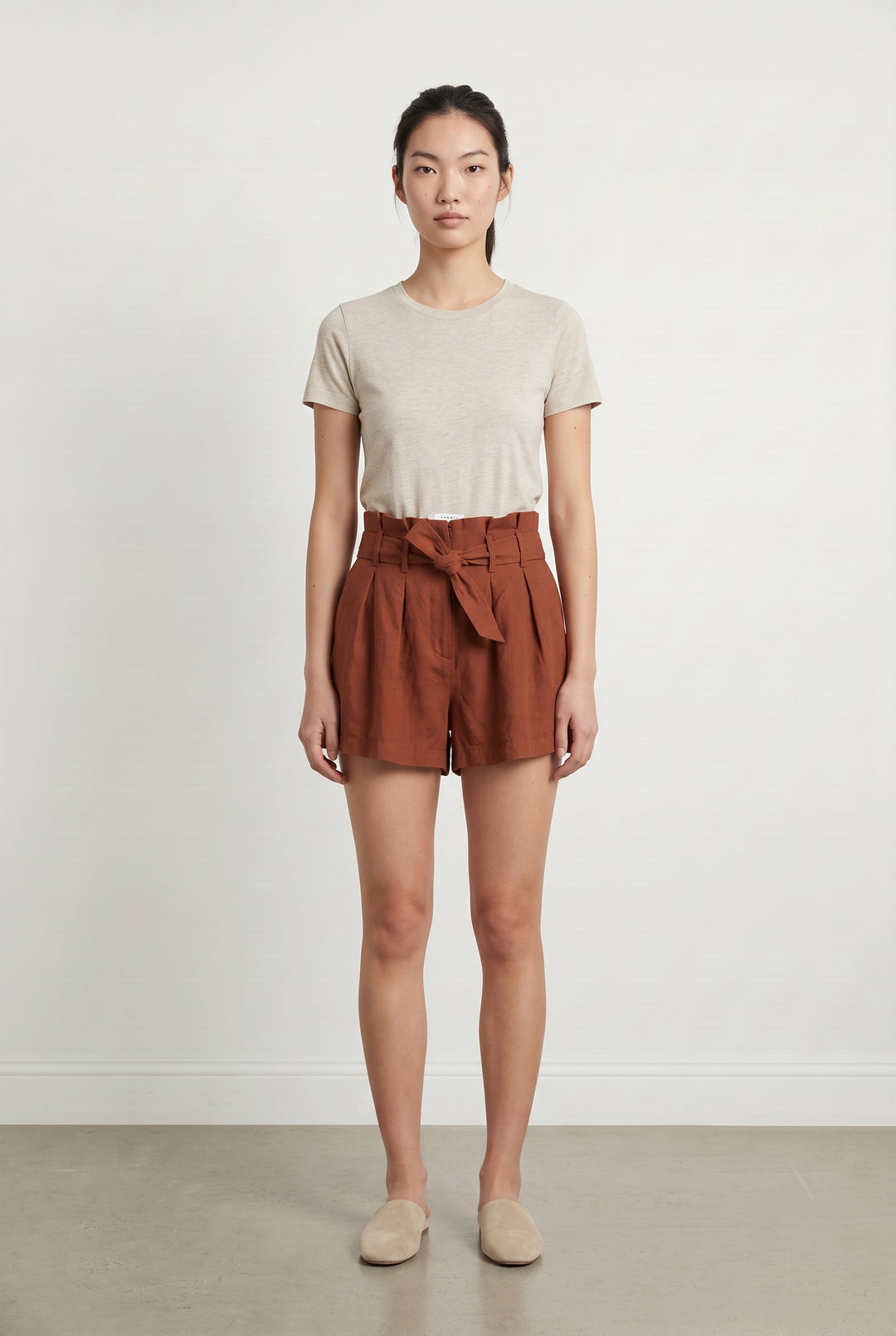 Short Taille Haute Marron - Taille S/36 de la marque Sandro | PARAD107869 - Vendu par Paradigme - Image 1