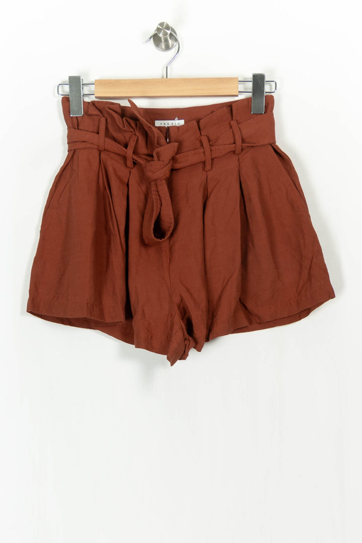 Short Taille Haute Marron - Taille S/36 de la marque Sandro | PARAD107869 - Vendu par Paradigme - Image 2