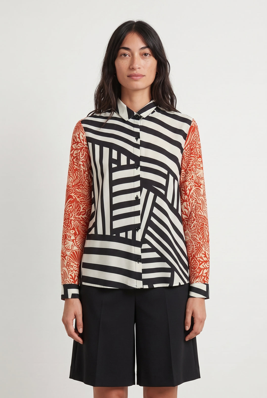 Chemise Noir Blanc et Orange - Taille M/38 de la marque Bleu Blanc Rouge | PARAD107871 - Vendu par Paradigme - Image 1