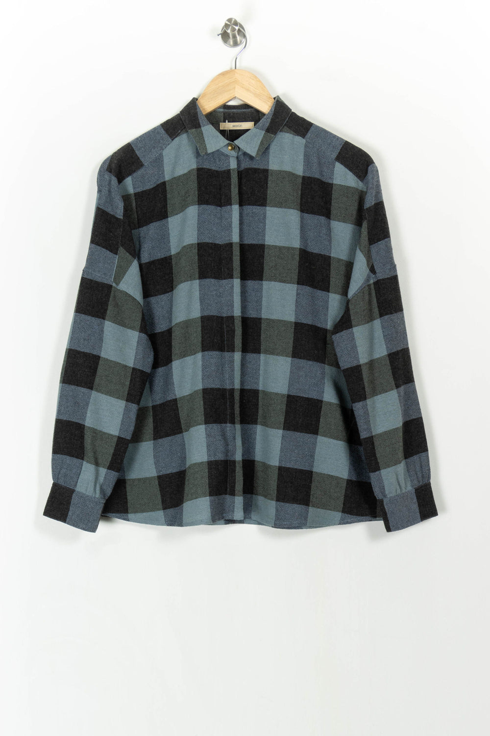 Chemise à Carreaux Bleue et Noire - Taille S/36 de la marque Sessùn | PARAD107873 - Vendu par Paradigme - Image 2