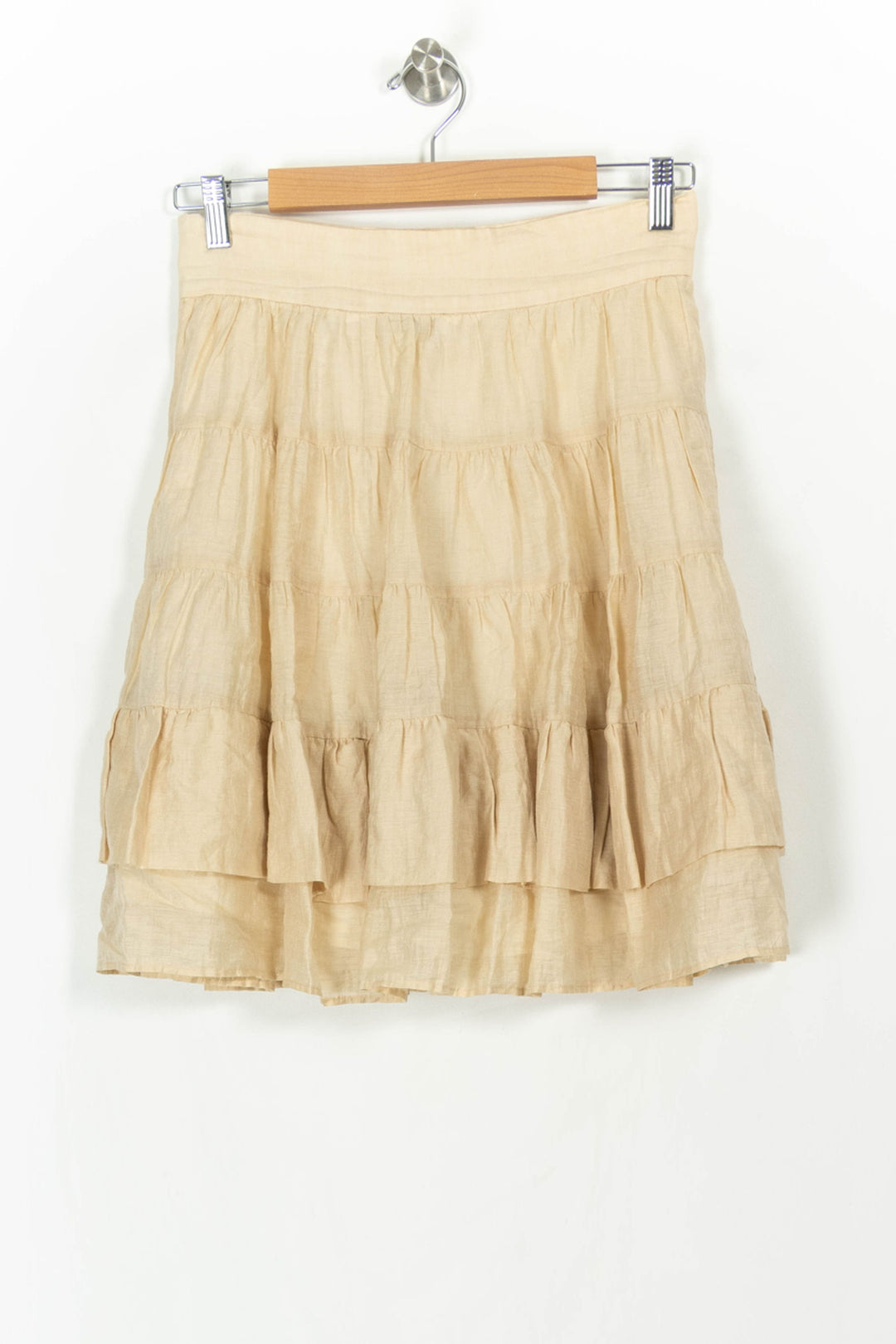 Jupe Volantée Dorée - Taille M/38 de la marque Sandro | PARAD107876 - Vendu par Paradigme - Image 4
