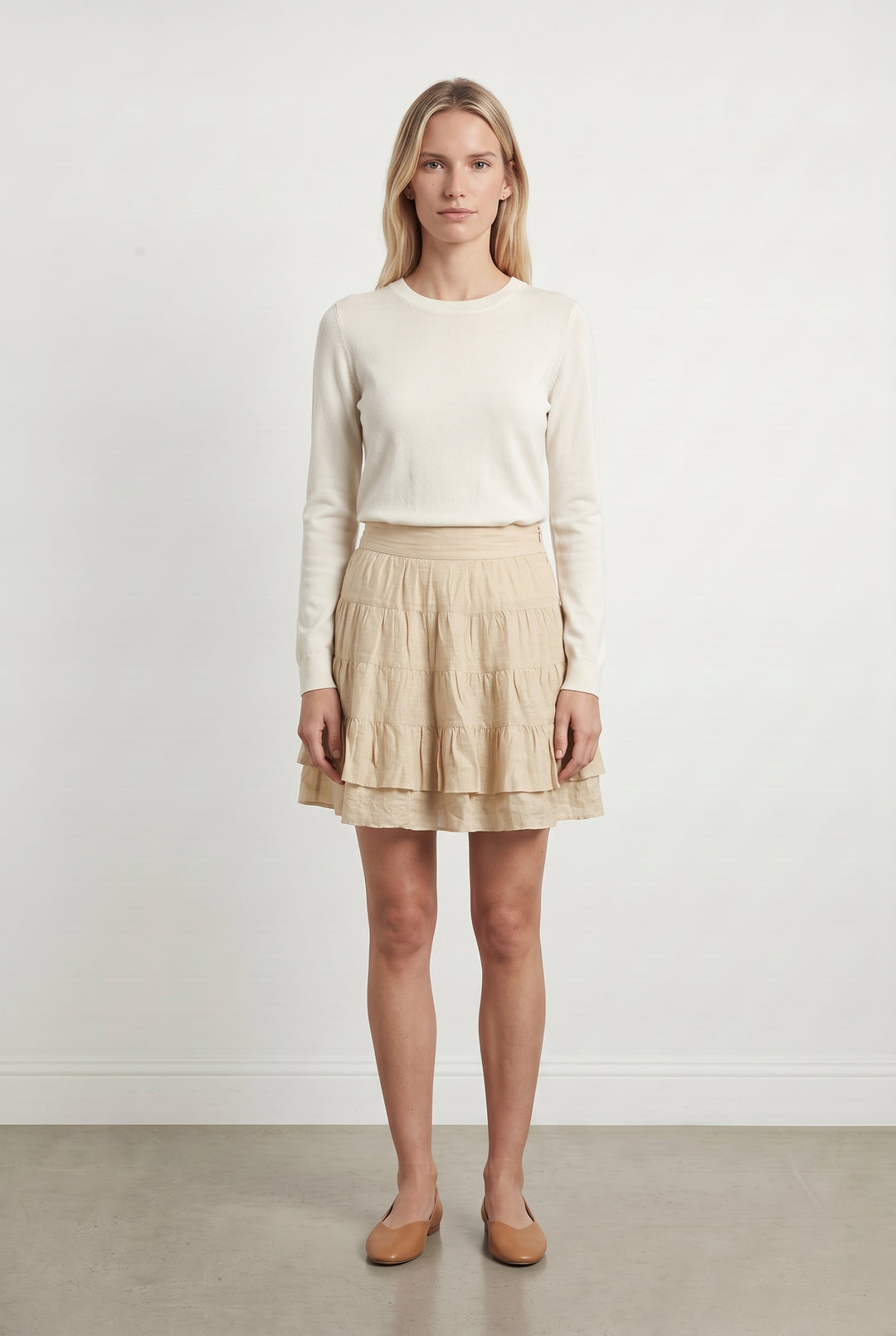 Jupe Volantée Dorée - Taille M/38 de la marque Sandro | PARAD107876 - Vendu par Paradigme - Image 1
