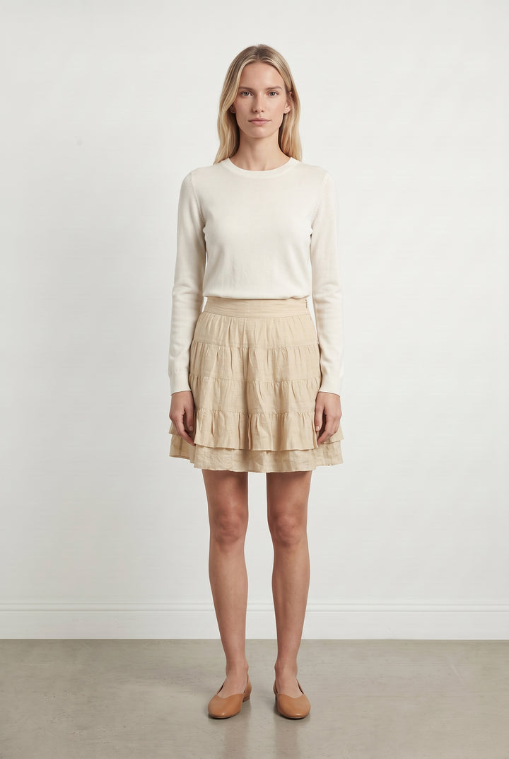 Jupe Volantée Dorée - Taille M/38 de la marque Sandro | PARAD107876 - Vendu par Paradigme - Image 1