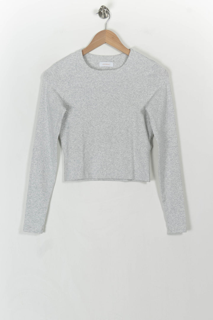 Tee-shirt Manches Longues Gris - Taille S/36 de la marque Kookai | PARAD107880 - Vendu par Paradigme - Image 2