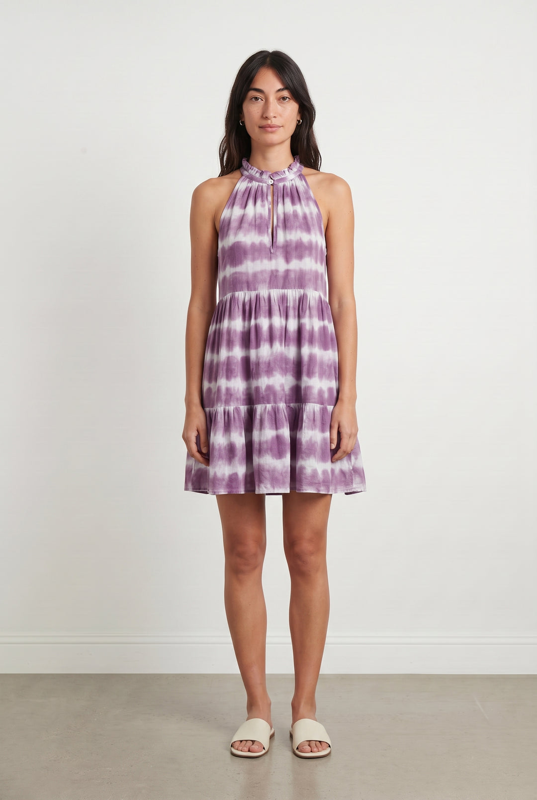 Robe Longue Violette et Blanche - Taille S/36 de la marque Petite Mendigote | PARAD107883 - Vendu par Paradigme - Image 1