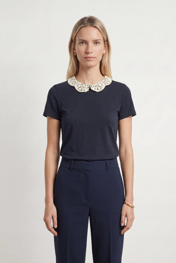 T-shirt Bleu et Blanc - Taille S/36 de la marque Manoush | PARAD107894 - Vendu par Paradigme - Image 1