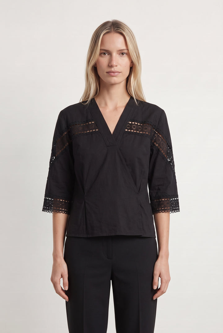 Blouse Noire - Taille S/36 de la marque Sandro | PARAD107905 - Vendu par Paradigme - Image 1