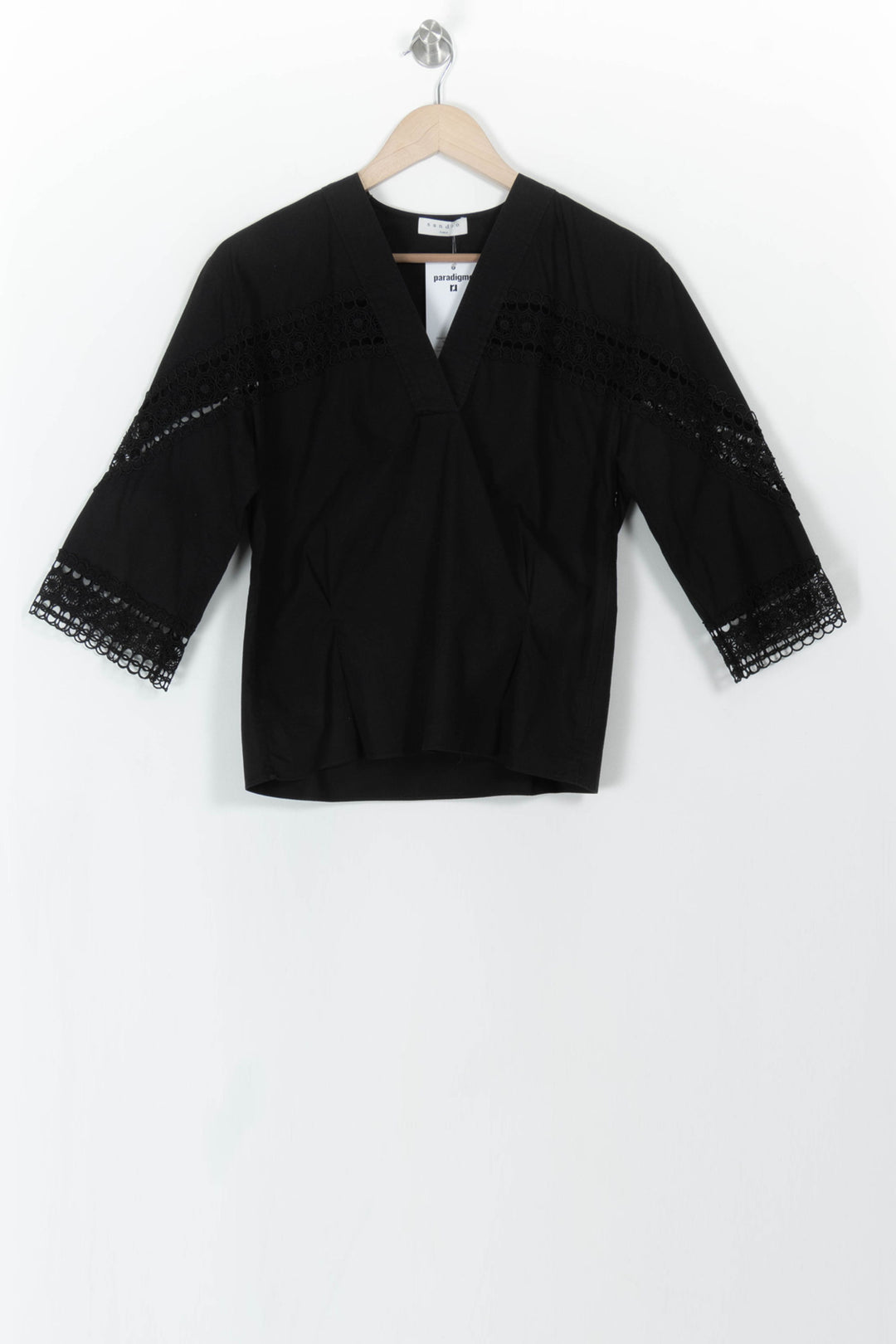 Blouse Noire - Taille S/36 de la marque Sandro | PARAD107905 - Vendu par Paradigme - Image 2