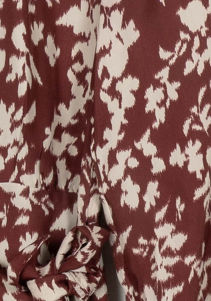Robe Portefeuille Bordeaux et Écru - Taille XS/34 de la marque Petite Mendigote | PARAD107907 - Vendu par Paradigme - Image 3