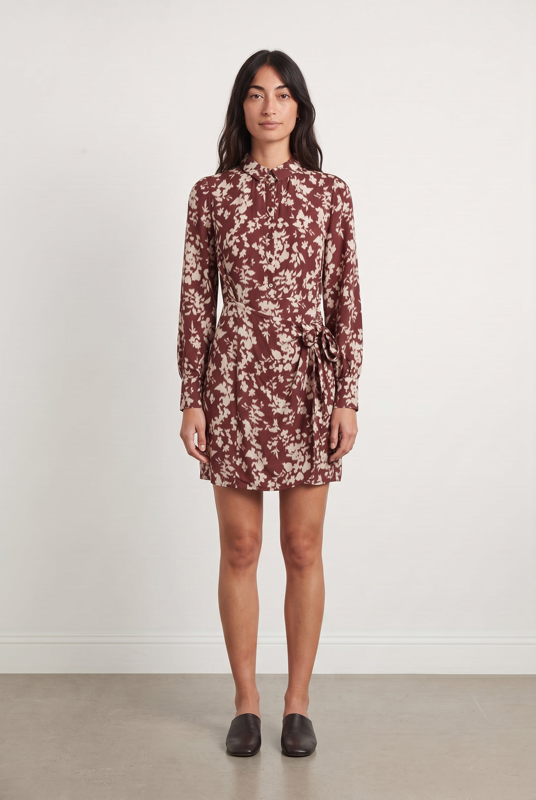 Robe Portefeuille Bordeaux et Écru - Taille XS/34 de la marque Petite Mendigote | PARAD107907 - Vendu par Paradigme - Image 1