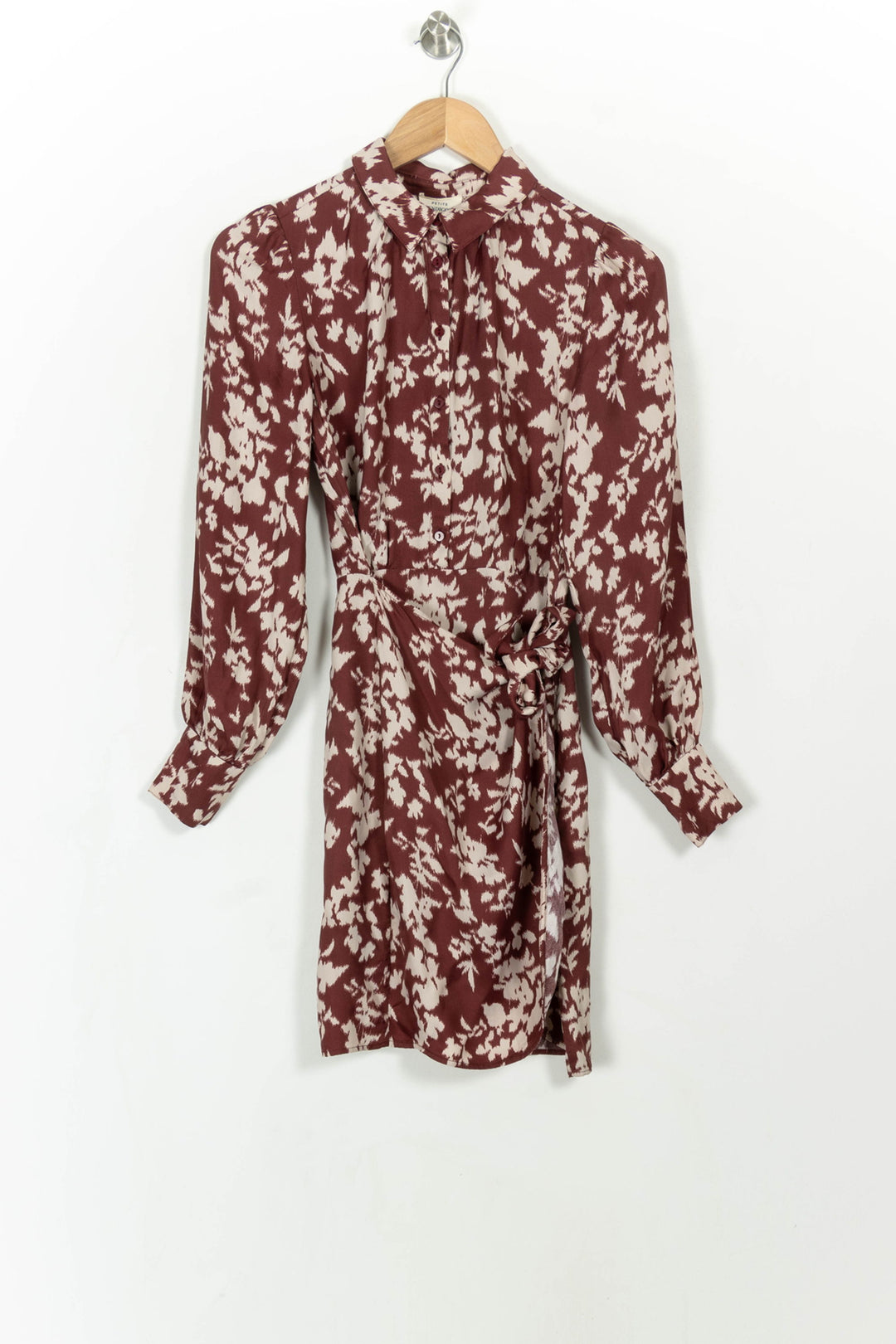 Robe Portefeuille Bordeaux et Écru - Taille XS/34 de la marque Petite Mendigote | PARAD107907 - Vendu par Paradigme - Image 2