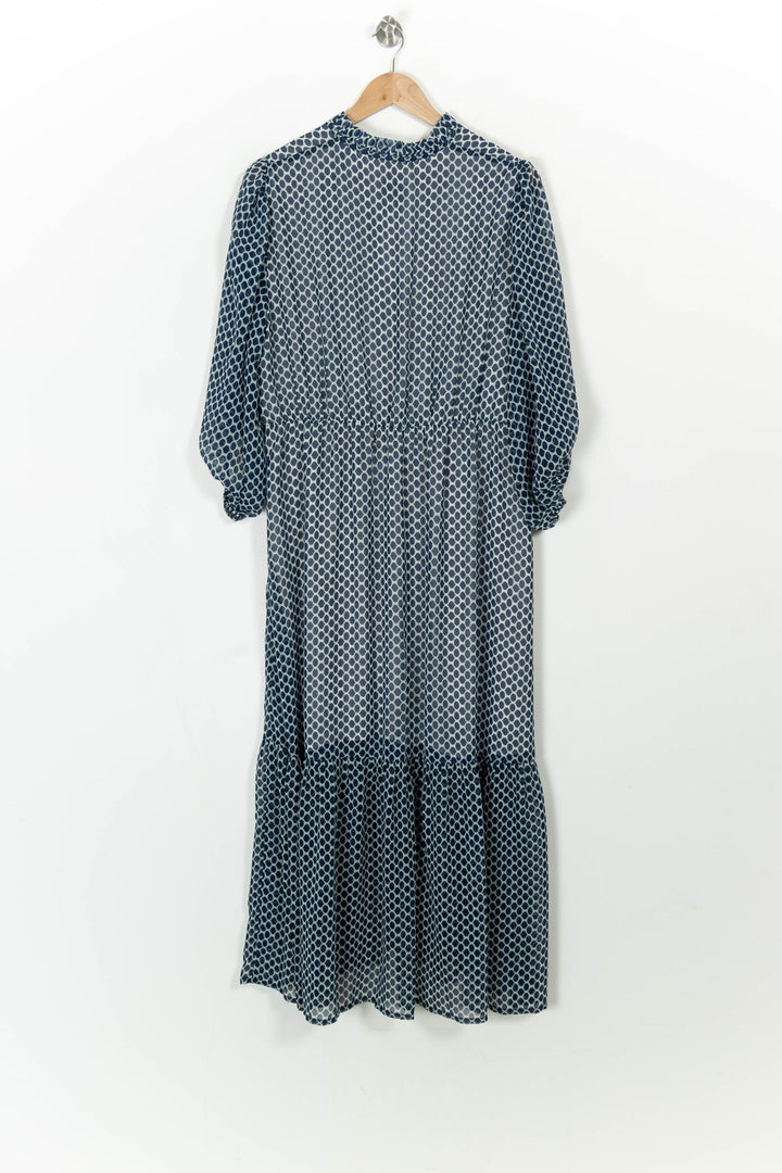 Robe Longue Bleue et Blanche - Taille XXL/44 de la marque Indies | PARAD107920 - Vendu par Paradigme - Image 4
