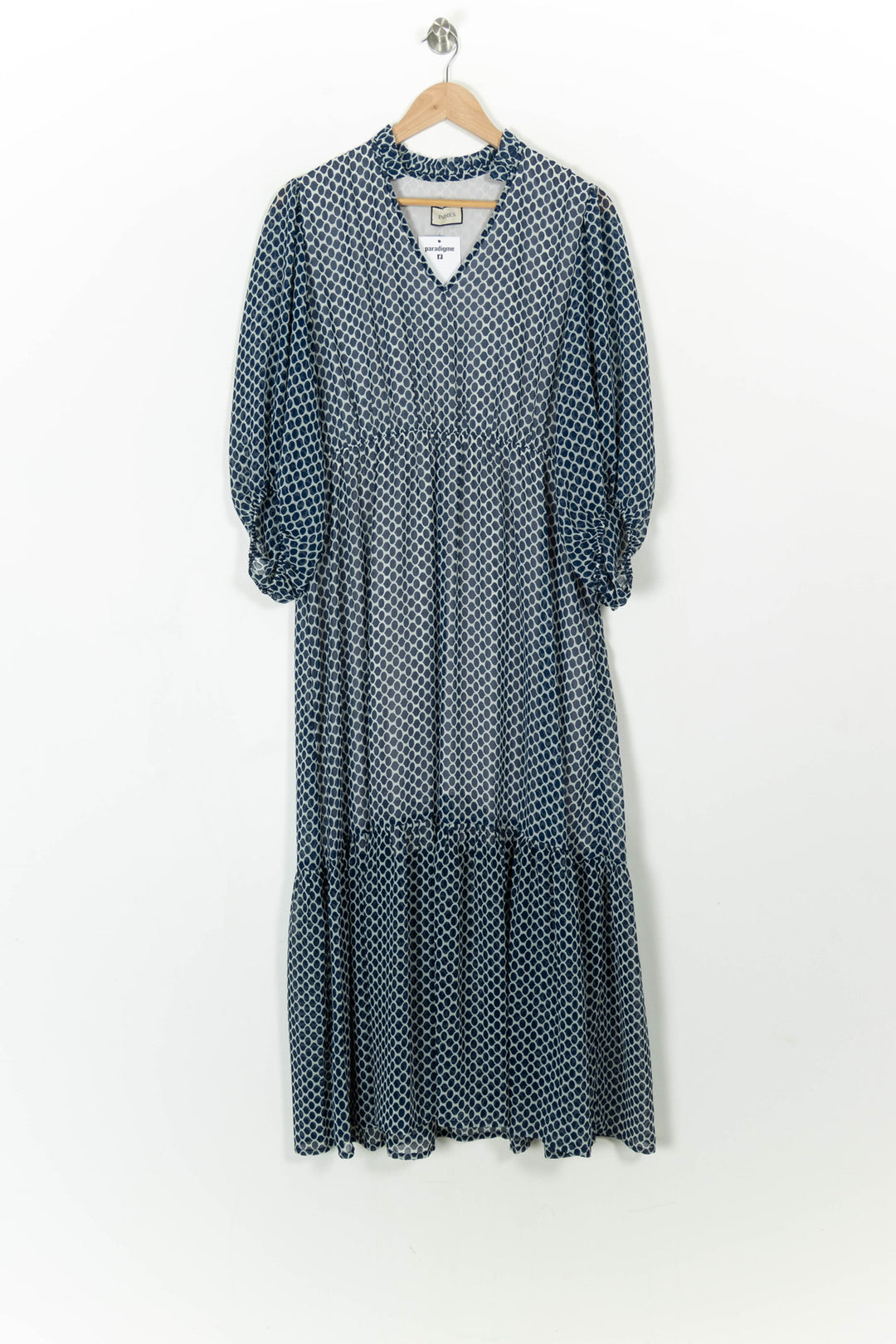 Robe Longue Bleue et Blanche - Taille XXL/44 de la marque Indies | PARAD107920 - Vendu par Paradigme - Image 2