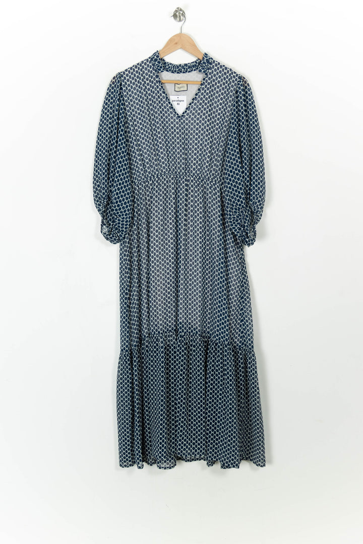 Robe Longue Bleue et Blanche - Taille XXL/44 de la marque Indies | PARAD107920 - Vendu par Paradigme - Image 2