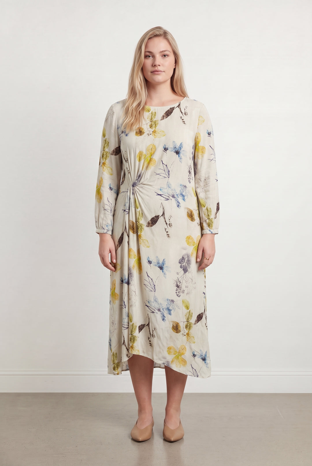 Robe Longue Écrue et Multicolore - Taille XXL/44 de la marque Indies | PARAD107921 - Vendu par Paradigme - Image 1