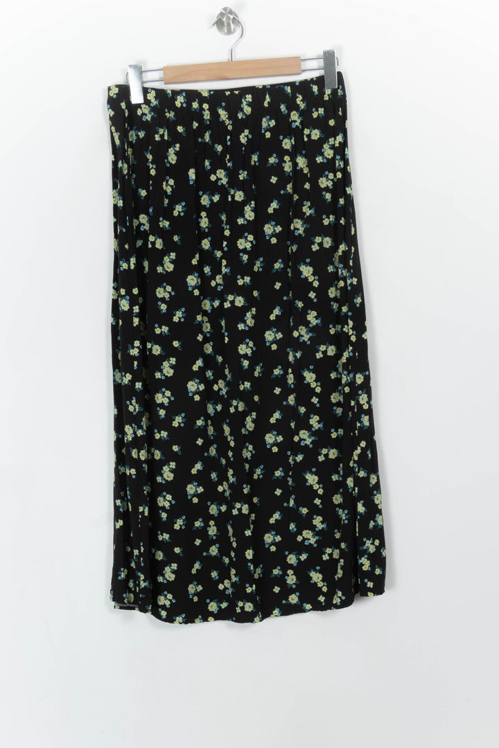 Jupe Longue Noire et Fleurie - Taille XL/42 de la marque La Fée Maraboutée | PARAD107923 - Vendu par Paradigme - Image 4