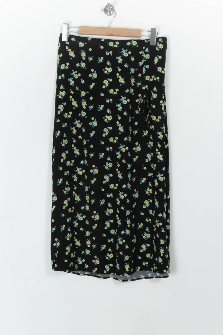 Jupe Longue Noire et Fleurie - Taille XL/42 de la marque La Fée Maraboutée | PARAD107923 - Vendu par Paradigme - Image 2