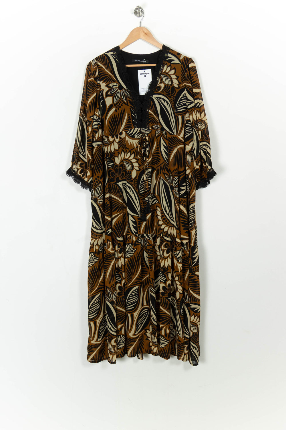 Robe Longue Noire et Marron - Taille XXL/44 de la marque Bleu Blanc Rouge | PARAD107926 - Vendu par Paradigme - Image 2