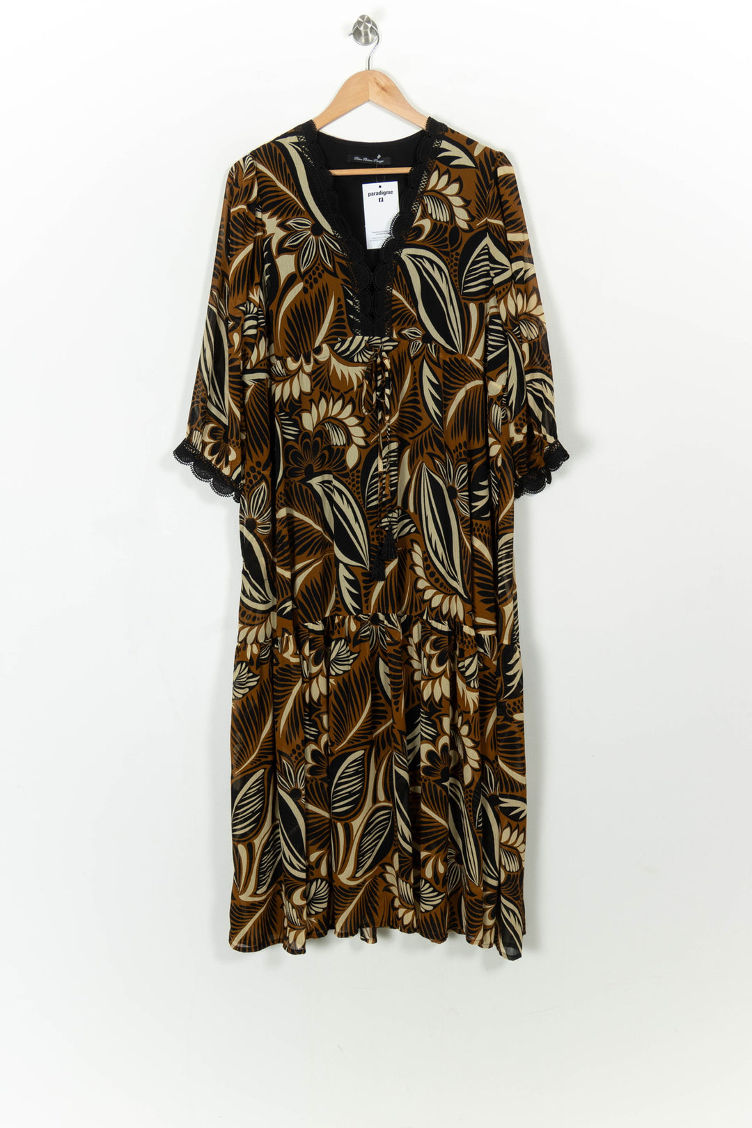 Robe Longue Noire et Marron - Taille XXL/44 de la marque Bleu Blanc Rouge | PARAD107926 - Vendu par Paradigme - Image 2