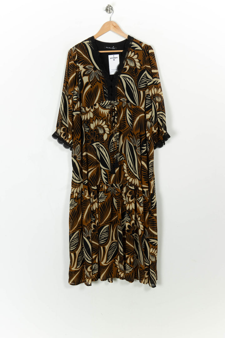 Robe Longue Noire et Marron - Taille XXL/44 de la marque Bleu Blanc Rouge | PARAD107926 - Vendu par Paradigme - Image 2