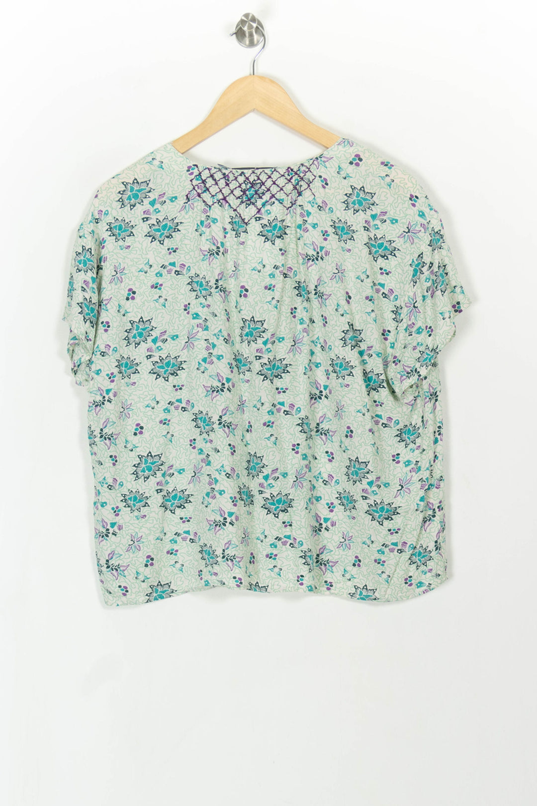 Blouse Verte et Lilas - Taille XXL/44 de la marque La Fée Maraboutée | PARAD107930 - Vendu par Paradigme - Image 4