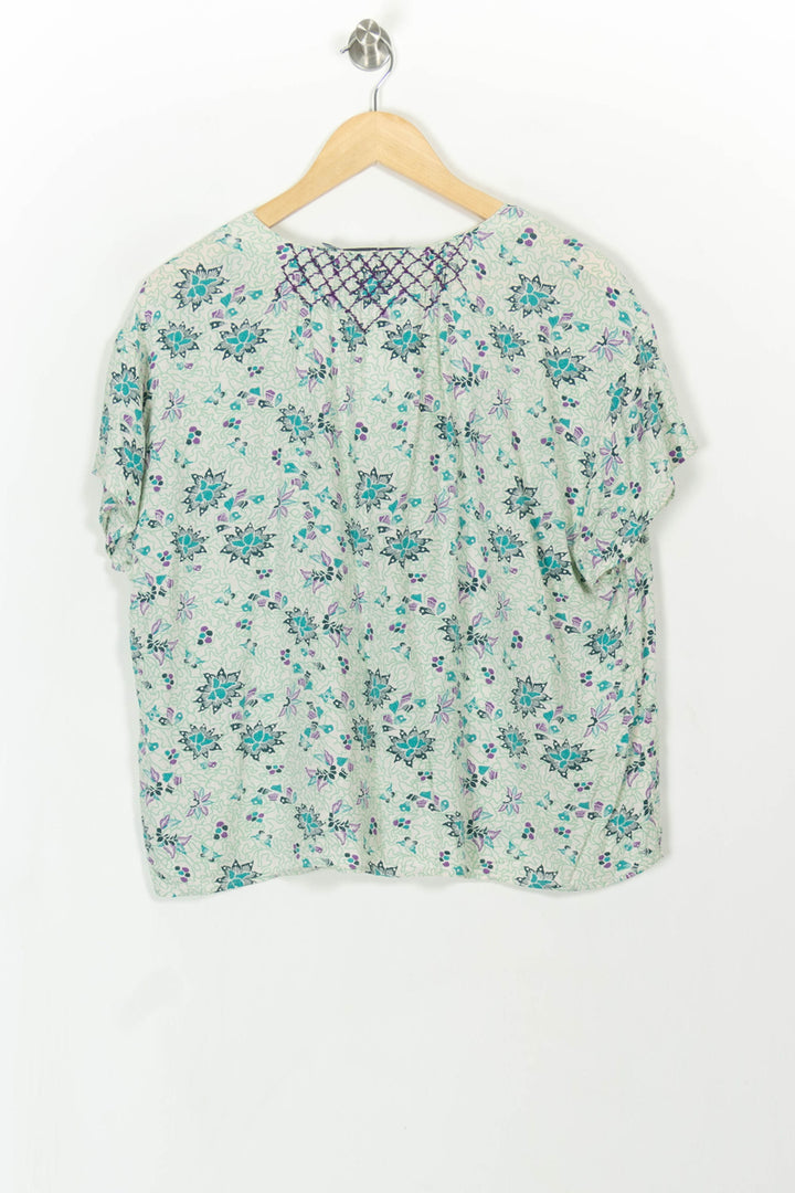 Blouse Verte et Lilas - Taille XXL/44 de la marque La Fée Maraboutée | PARAD107930 - Vendu par Paradigme - Image 4
