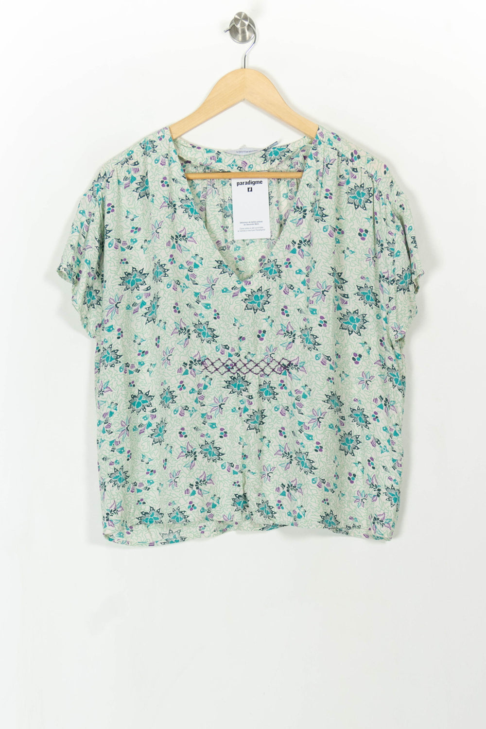 Blouse Verte et Lilas - Taille XXL/44 de la marque La Fée Maraboutée | PARAD107930 - Vendu par Paradigme - Image 2