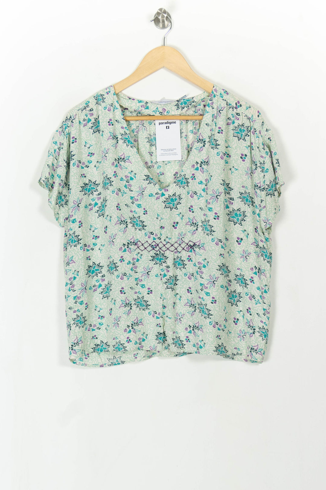 Blouse Verte et Lilas - Taille XXL/44 de la marque La Fée Maraboutée | PARAD107930 - Vendu par Paradigme - Image 2