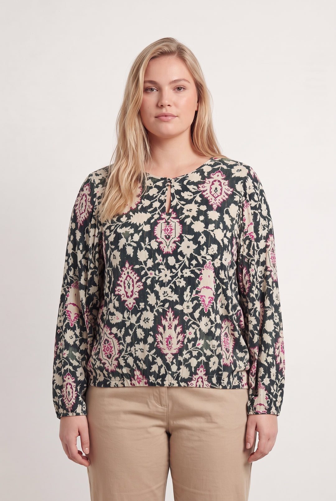 Blouse Bleu et Écru - Taille XXL/44 de la marque La Fée Maraboutée | PARAD107932 - Vendu par Paradigme - Image 1