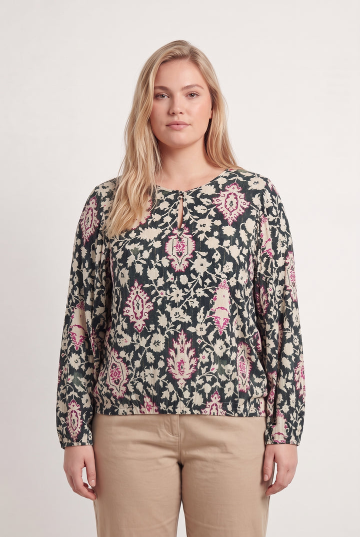 Blouse Bleu et Écru - Taille XXL/44 de la marque La Fée Maraboutée | PARAD107932 - Vendu par Paradigme - Image 1