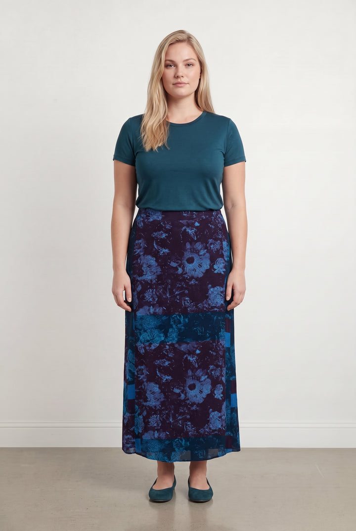 Jupe Longue Bleue et Violette - Taille XL/42 de la marque La Fée Maraboutée | PARAD107933 - Vendu par Paradigme - Image 1
