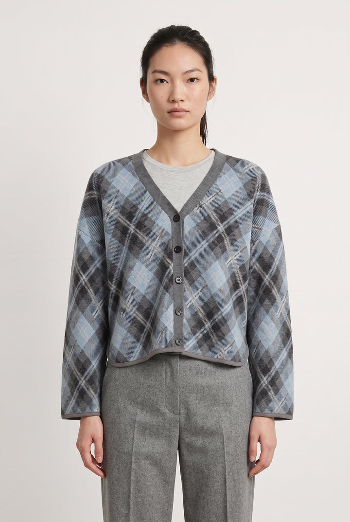 Cardigan Bleu et Gris - Taille S/36 de la marque Eric Bompard | PARAD107935 - Vendu par Paradigme - Image 1