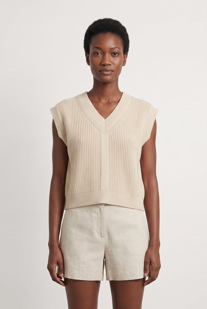 Débardeur Beige - Taille XS/34 de la marque La Fée Maraboutée | PARAD107939 - Vendu par Paradigme - Image 1