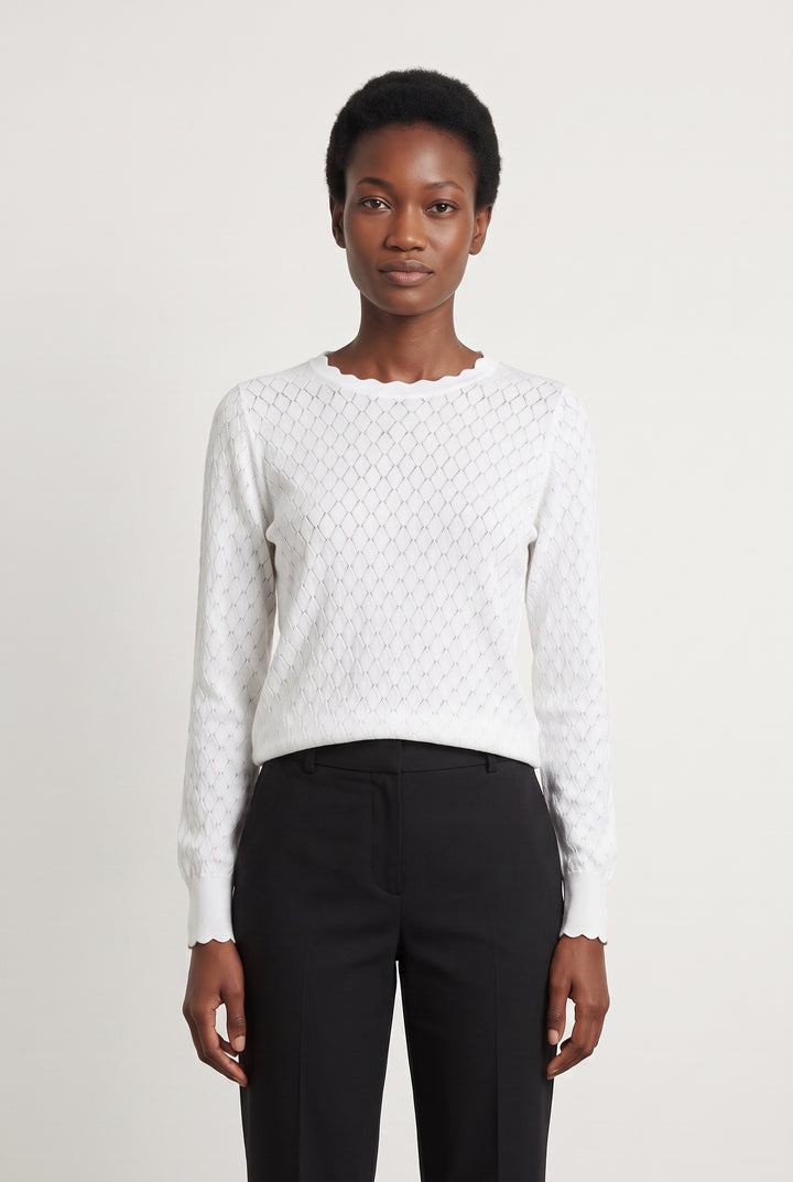 Pull Blanc - Taille S/36 de la marque Sud express | PARAD107941 - Vendu par Paradigme - Image 1