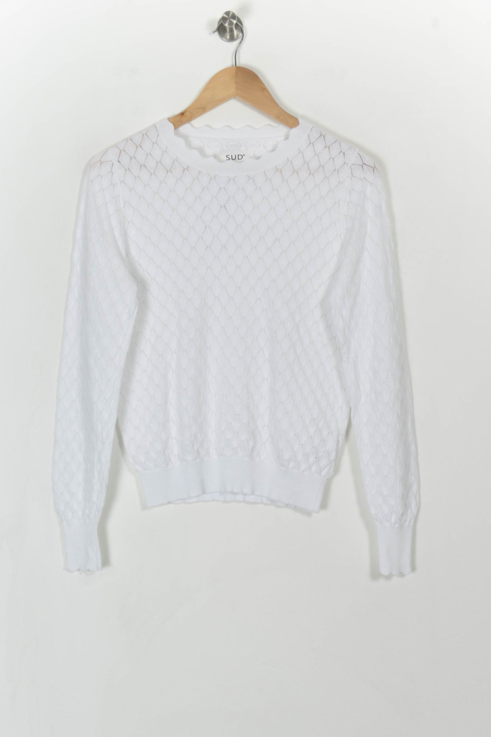 Pull Blanc - Taille S/36 de la marque Sud express | PARAD107941 - Vendu par Paradigme - Image 2